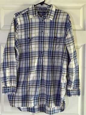 Ralph Lauren White, Blue & Yellow Plaid Button-Down Shirt